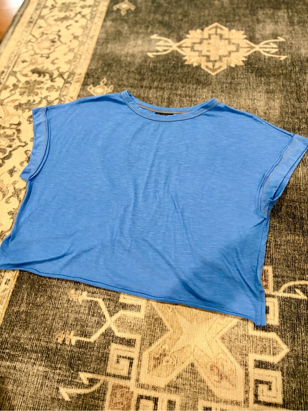 Blue Boxy Short Sleeve Tee